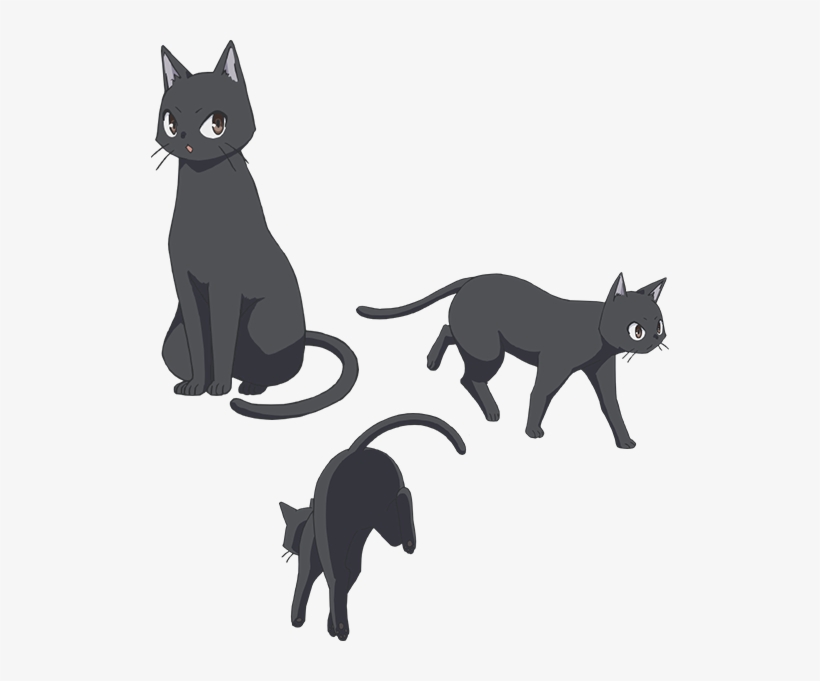 El Anime De Flying Witch Presenta A Los Familiares - Flying Witch Anime Cat, transparent png #3399020