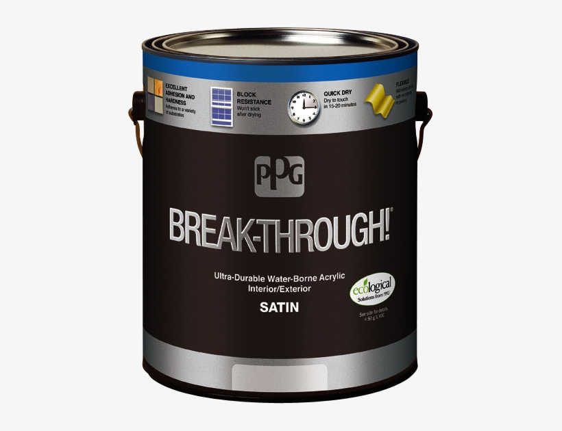 Ppg Breakthrough - Ppg Break-through! Interior/exterior Gloss Water-borne, transparent png #3399828