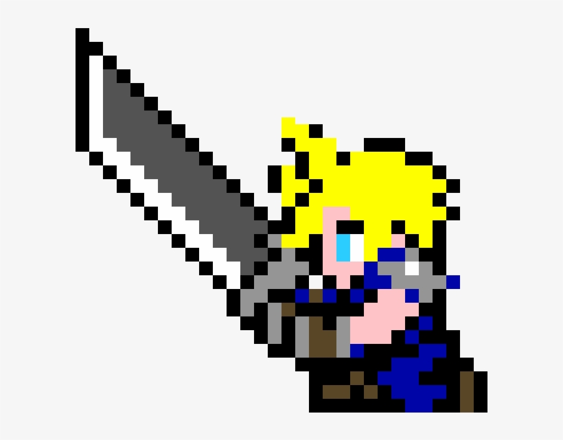 Cloudstrife - Pixel Art, transparent png #340059