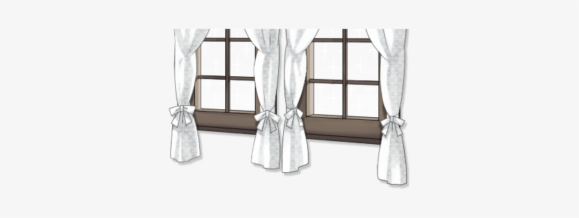 Small Window With White Curtain - Curtain, transparent png #340162