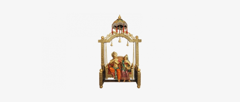 Devotional 6 Feet Golden Radha-krishna Mandir Jhula - Foot, transparent png #340223