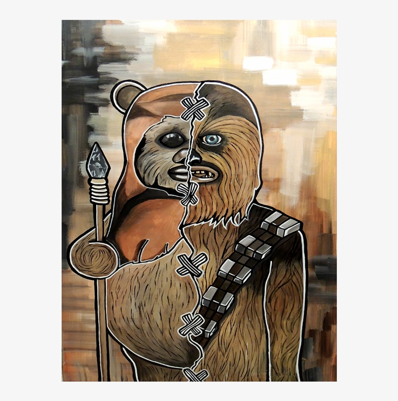 Chewbacca And Ewok Print 11″ X 14″ - Final Fantasy, transparent png #340311