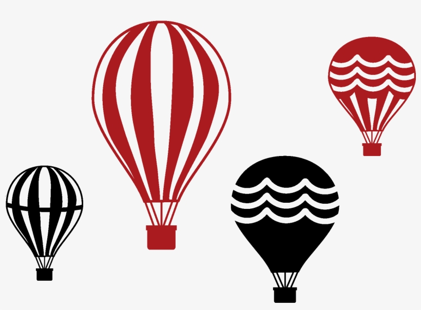 Set Of Four Vintage Hot Air Balloons - Hot Air Balloon, transparent png #340333