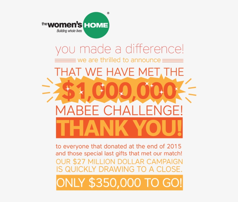 You Made A Difference - Women's Home, transparent png #340376