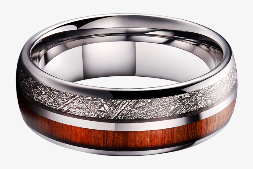 King Will Meteor™ Imitated Meteorite & Wood Inlay With - Titanium Ring, transparent png #340454