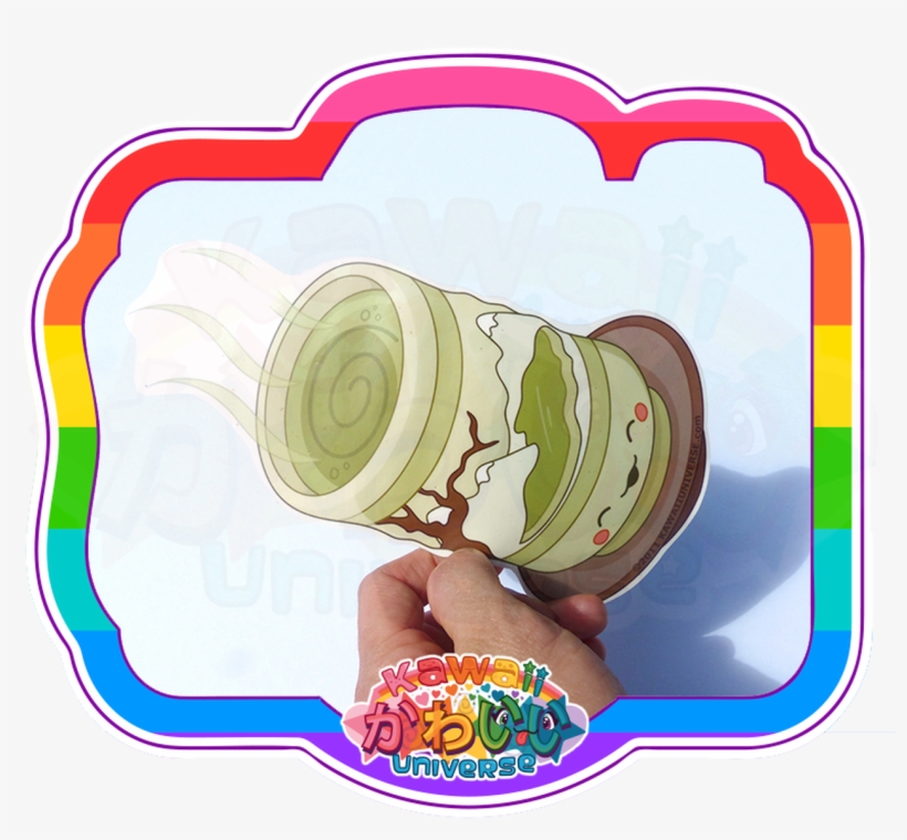 Cute Green Tea Mug Sticker - Art, transparent png #340514
