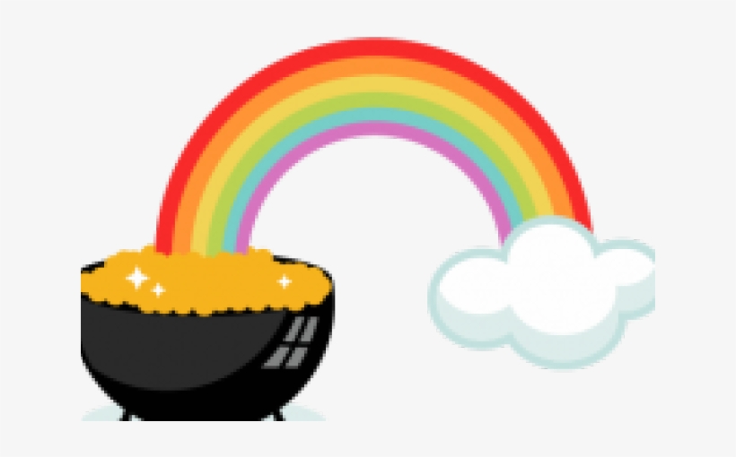 Rainbow And Pot Of Gold Clipart - Rainbow Pot Of Gold Clipart, transparent png #340646