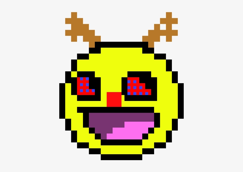 Epic Face Reindeer - Pixel Art Awesome Face, transparent png #340672