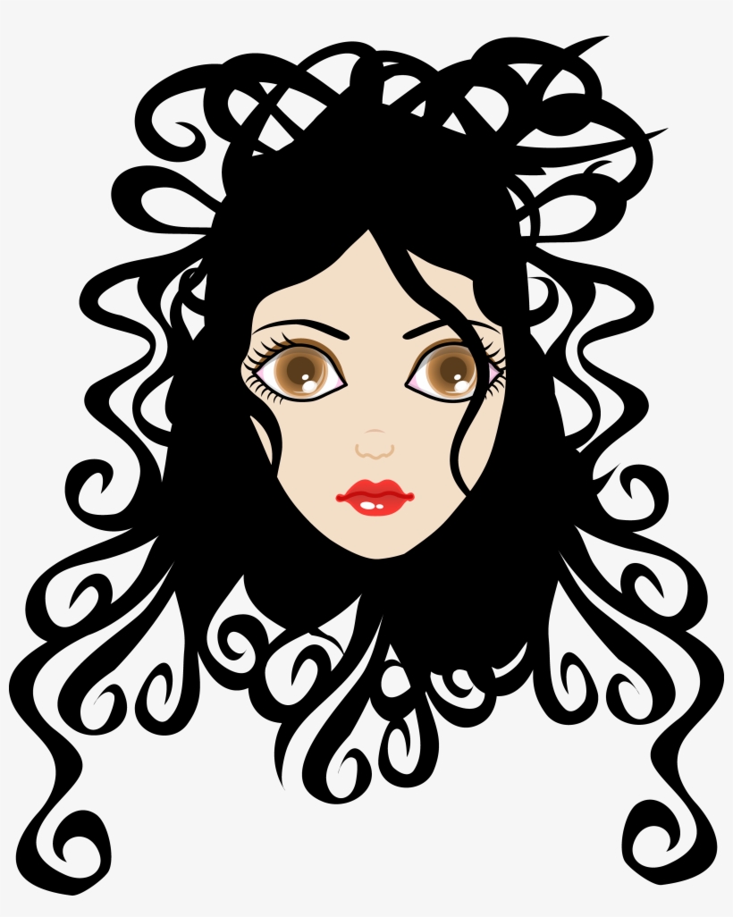 Curly Hair Cartoon Women, transparent png #341408