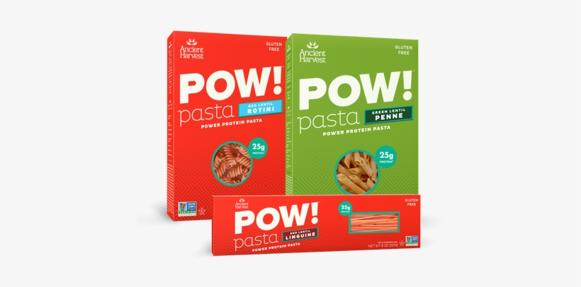 Pow ® Protein Pasta - Ancient Harvest, Pow! Pasta, Red Lentil Rotini, 8 Oz, transparent png #342454