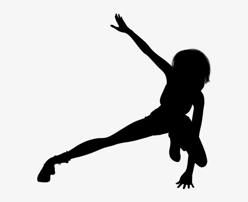 Girl Jumping Silhouette Png - Silhouette, transparent png #342476