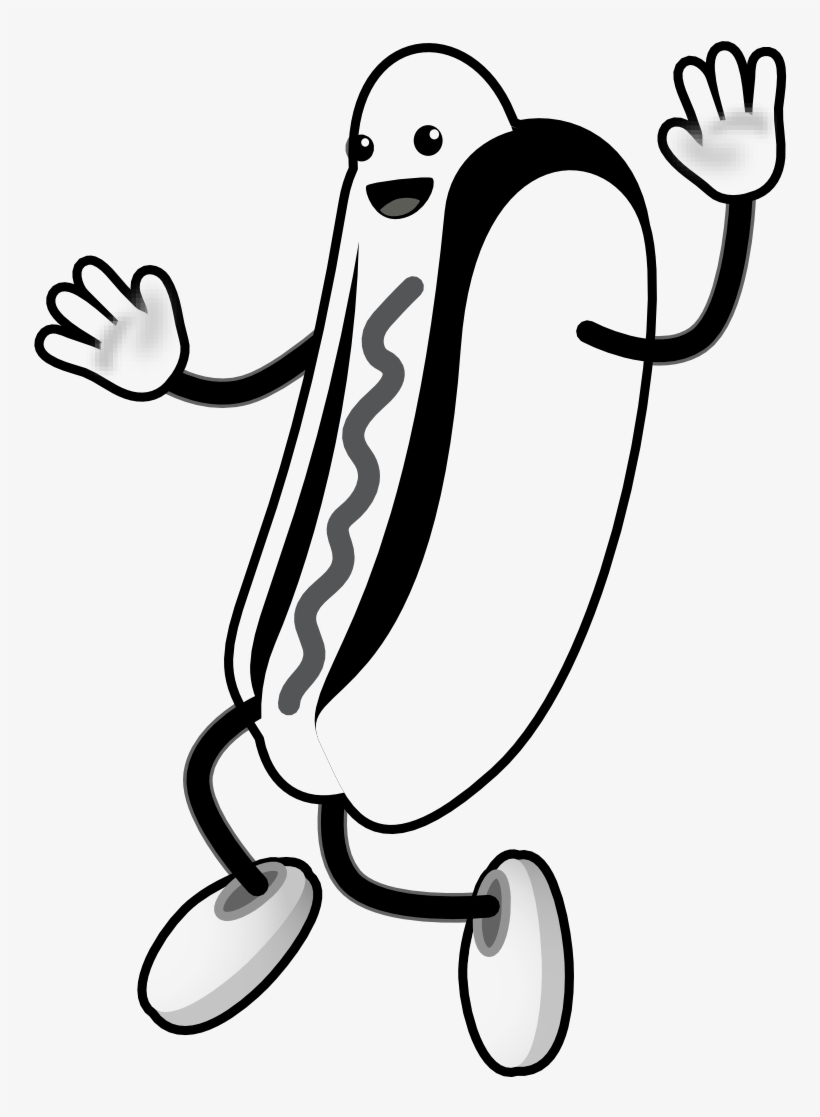Hotdog-bw - Hot Dog Gif Png, transparent png #342907