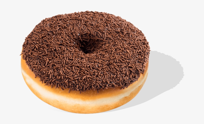 Chocolate Donut With Sprinkles - Chocolate Donut With Chocolate Sprinkles, transparent png #342932