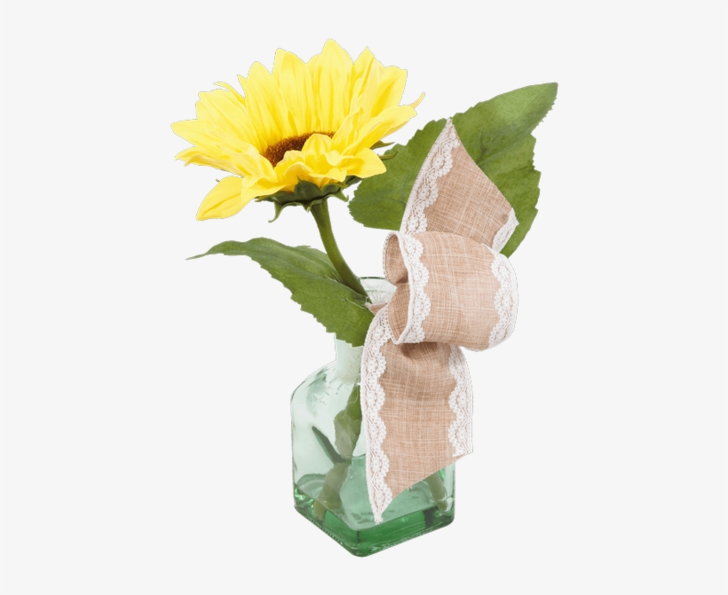 Silk Sunflower Vase - Vase, transparent png #343760