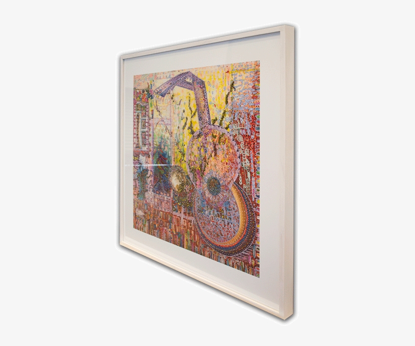 The Print Is Placed Behind A Thick Framing Glass And - Motif, transparent png #344370