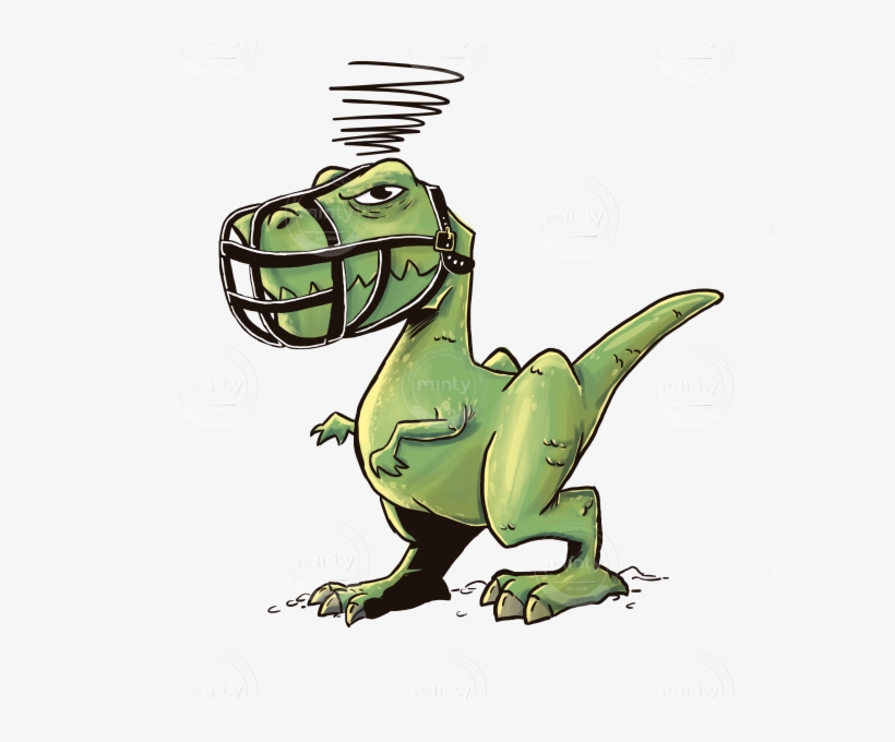 An Angry T-rex Dinosaur Because He Is Muzzled And Can - Angry T Rex, transparent png #344742