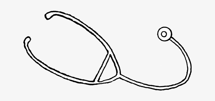 Medicine Clipart Stethoscope - Cartoon Black And White Stethoscope, transparent png #345082