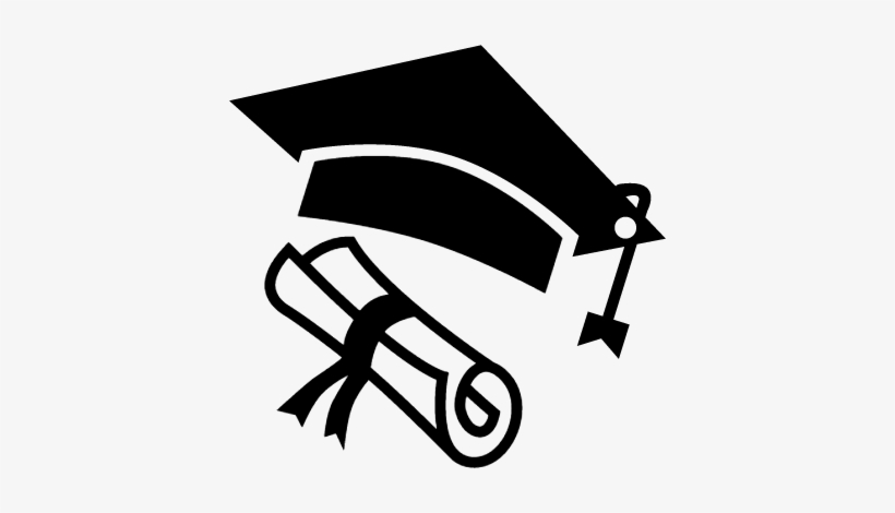 Graduation Hat And Diploma Vector - Gorro De Graduacion Dibujo, transparent png #345548