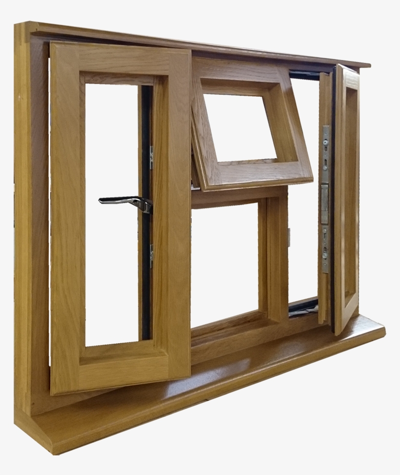 Large Side Oak Window - Window Side View Png, transparent png #345911