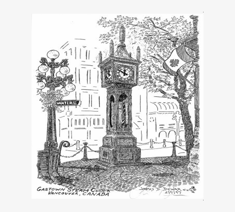 James Steam Clock - Gastown Vancouver Steam Clock, transparent png #346585