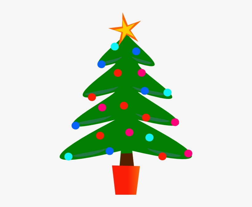 Christmas Tree Clipart Black And White Free - Christmas Tree Clipart, transparent png #346811