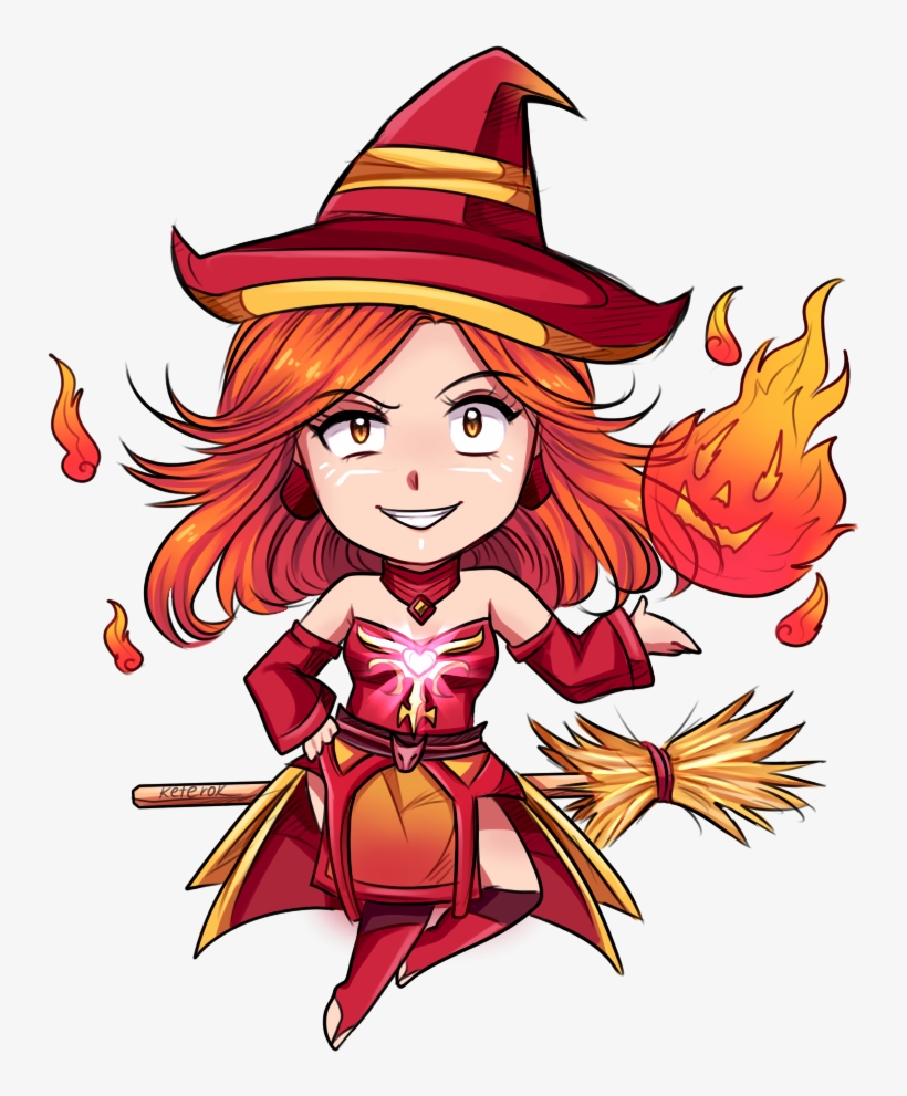 Lina, The Fire Witchartwork - Cartoon Fire Witch, transparent png #347716
