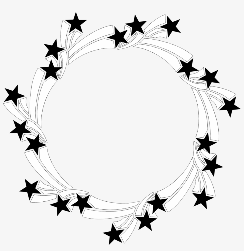 Rounded Star Clip Art Outline - Stars Clipart Black And White Border, transparent png #347805