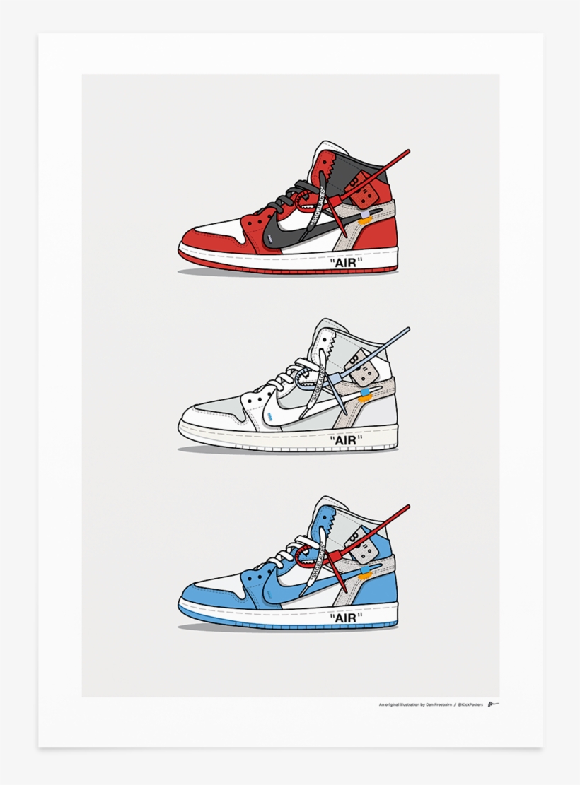 Off White Jordan 1 Print Kickposters - Off White Jordan 1, transparent png #347941