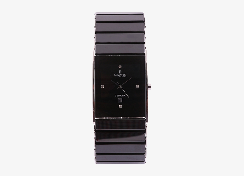 Clarkford Rectangular Dial Watch Black - Analog Watch, transparent png #348239