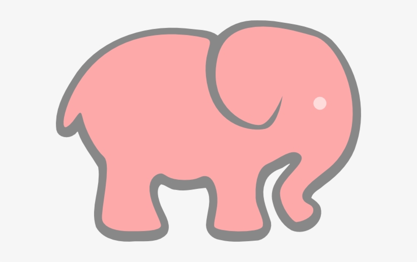 Graphic Transparent Download Pink Clip Art At Clker - Pink Elephant Cut Out, transparent png #348939