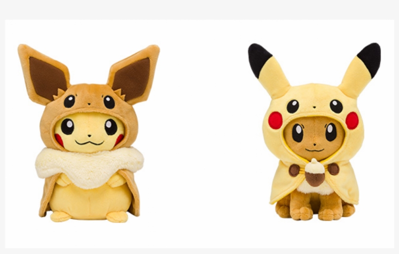 *pokecen* Fan Of Pikachu & Eevee ~ Poncho Plush - Pikachu And Eevee Plush, transparent png #349681