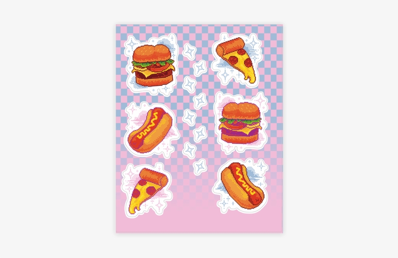 Pixel Junk Food Sticker/decal Sheet - Pixel Junk Food, transparent png #3400412