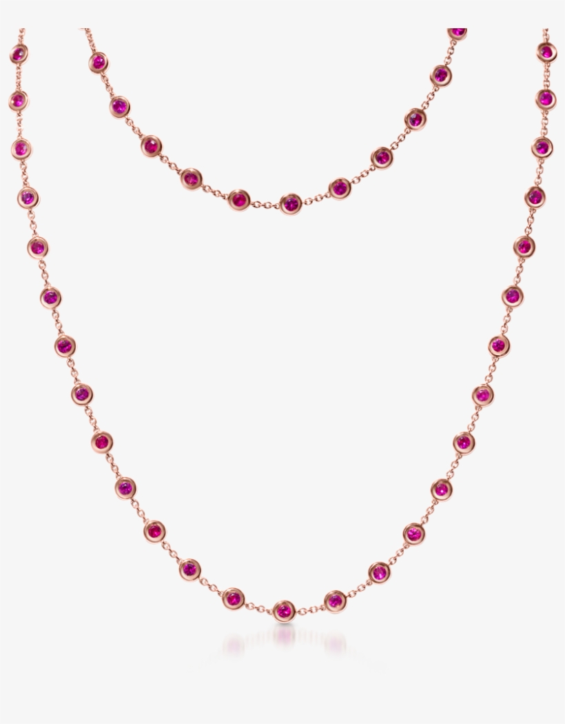 By The Yard Necklace With Rubies - Karimani Mala Kerala Designs, transparent png #3400526