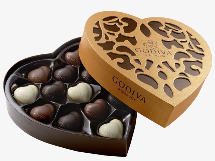 Coeur Grand Chocolates - Godiva Heart Shaped Chocolate, transparent png #3400577