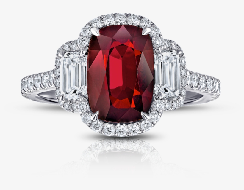 Ruby & Diamond Ring - Ruby Engagement Rings Meaning, transparent png #3400882