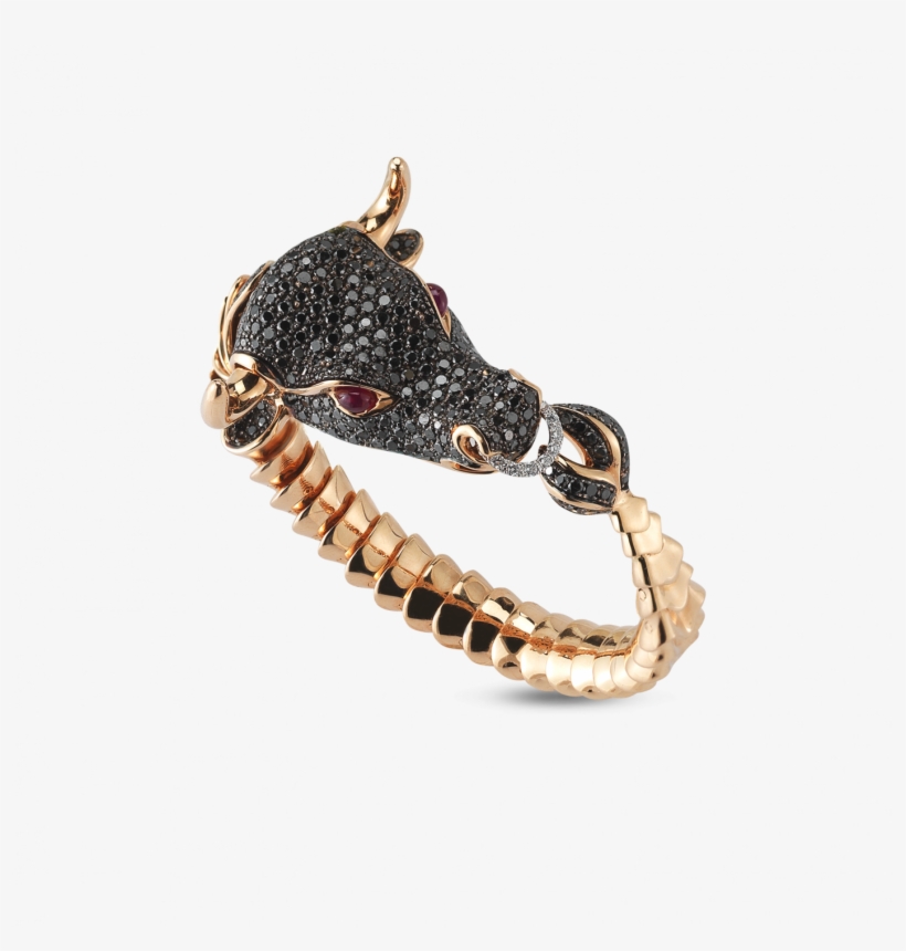 Roberto Coin Flexible Bull Bangle With Diamonds And - Sapphire, transparent png #3400965