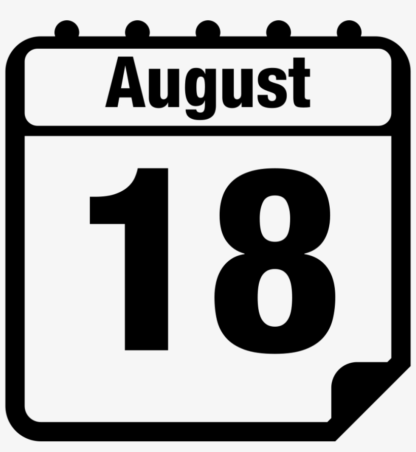 August 18 Daily Calendar Page Interface Symbol Comments - 18 De Agosto Calendario, transparent png #3400990