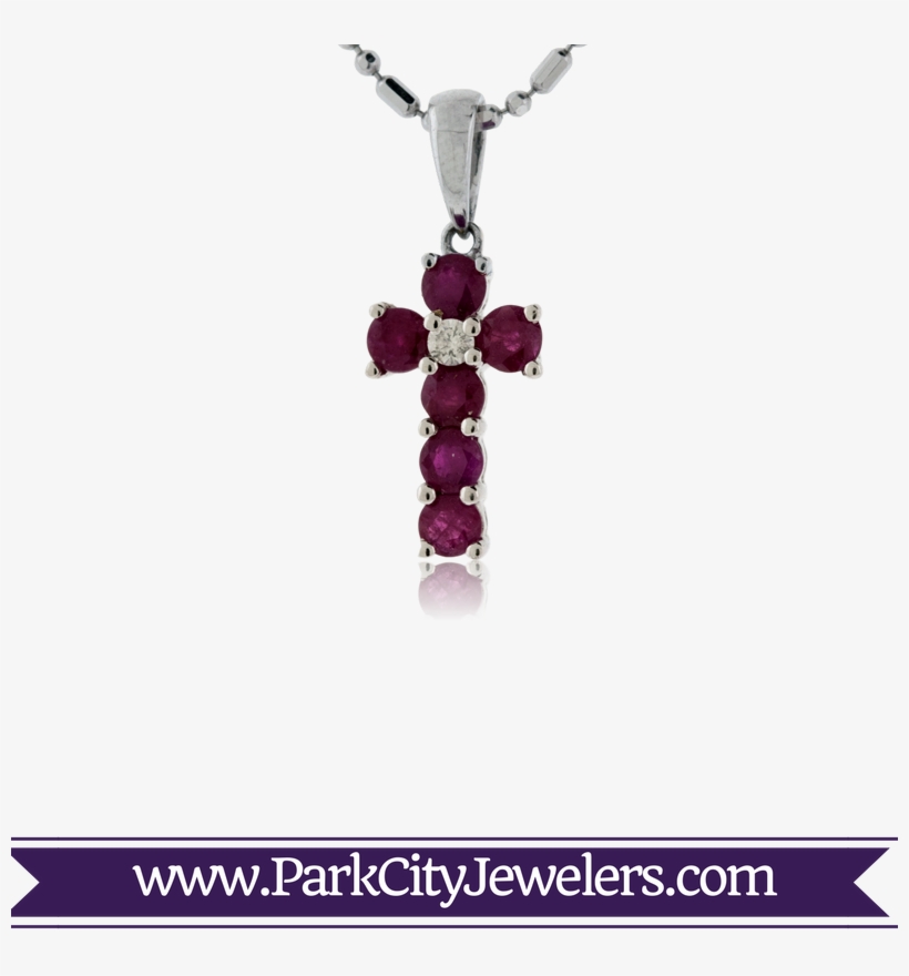 Ruby And Diamond Cross Pendant - Pave Diamond Snowflake Earrings, transparent png #3401276