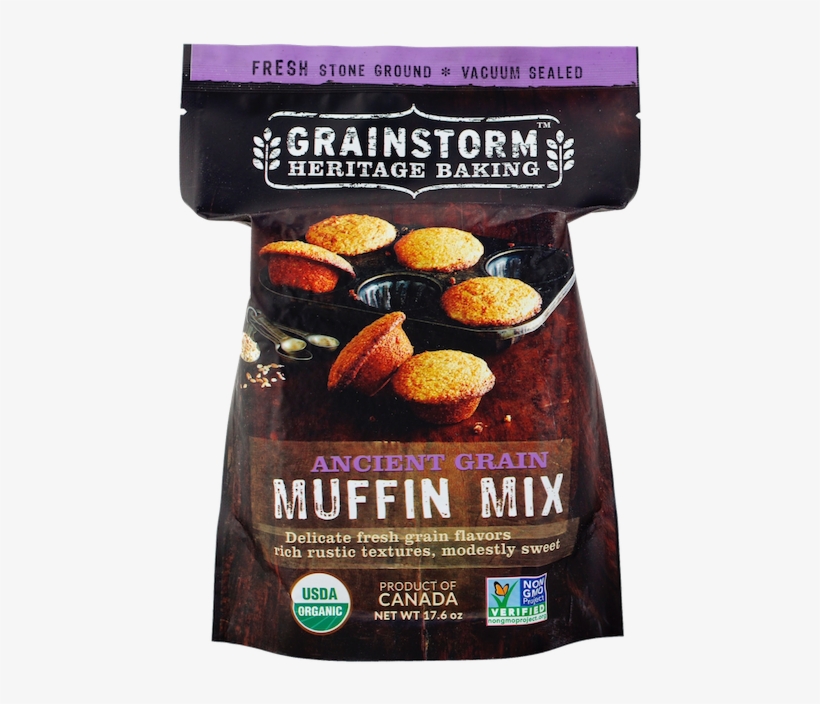 Ancient Grain Muffin Mix - Grainstorm Heritage Baking Organic Oatmeal Cookie Mix, transparent png #3401435