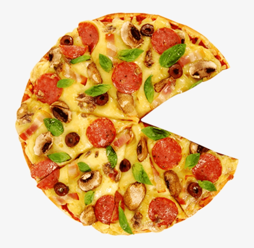 Pizza Missing Slice@2x - Pizza With Slice Missing, transparent png #3401844
