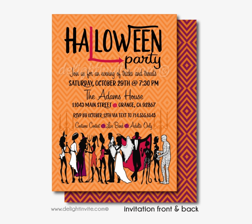 Costumes And Cocktails Adult Halloween Invitations - Birthday, transparent png #3402091