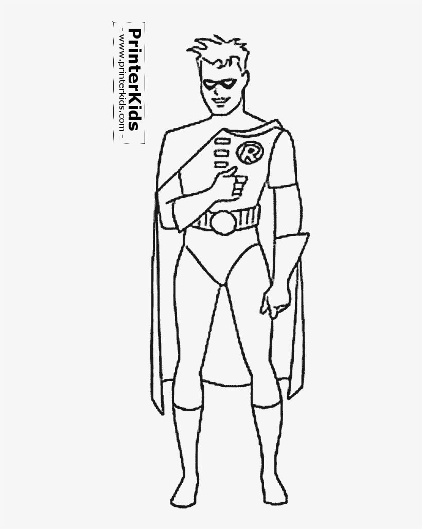 Batman And Robin Coloring Pages On Beautiful Batman - Robin From Batman Coloring, transparent png #3403143
