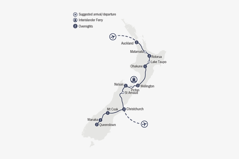 Self Drive Maps 15 Day Self Drive Lotr - 18 Day New Zealand Itinerary, transparent png #3403274