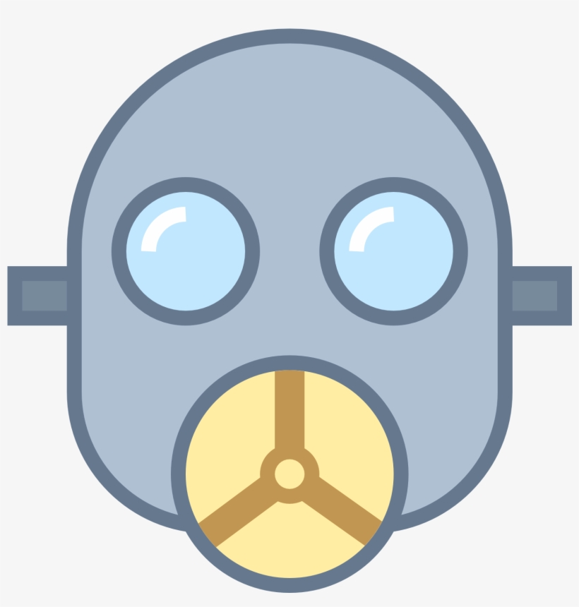 This Icon Is A Hairless Face That Has A Gas Mask On - Clip Art, transparent png #3403897