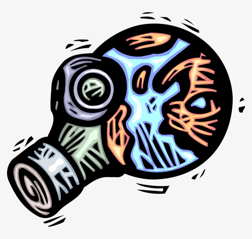 Vector Illustration Of Planet Earth With Gas Mask To - Vector Graphics, transparent png #3403990