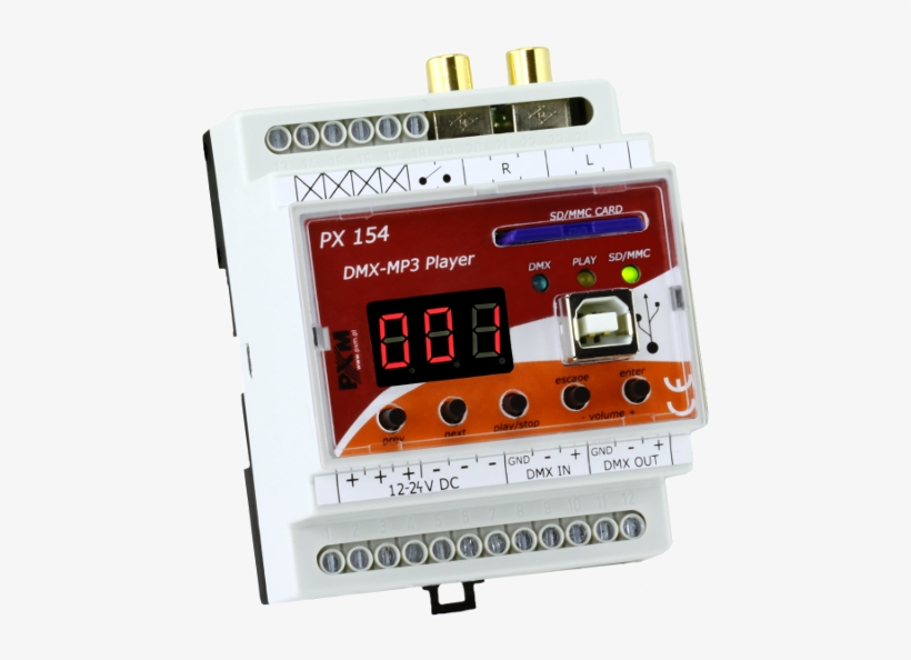 Px154 Dmx-mp3 Player - Electronics, transparent png #3405139