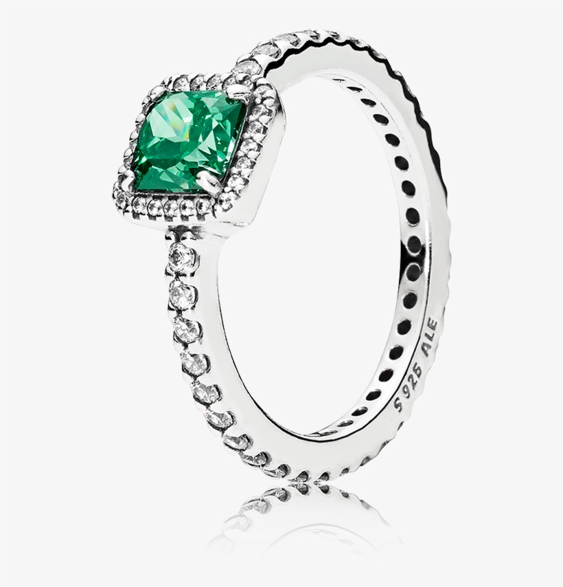Silver Ring With Green And Clear Cubic Zirconia - Pandora Timeless Elegance Ring, transparent png #3405910