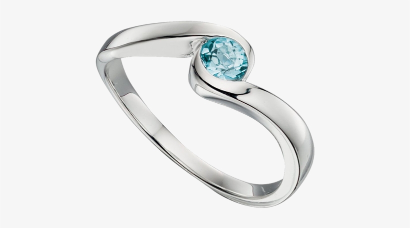 Blue Topaz Ladies Sterling Silver Ring - Unique Wishlist Sterling Silver Blue Topaz Solitaire, transparent png #3406062