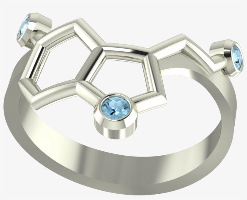 Molecule Serotonin "happiness" Sterling Silver Ring - Serotonin Ring, transparent png #3406183