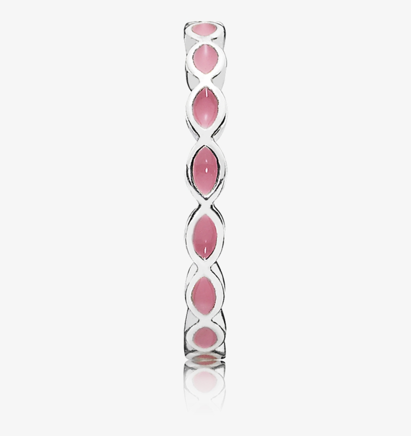 Silver Ring With Pink Enamel - Silver, transparent png #3406530